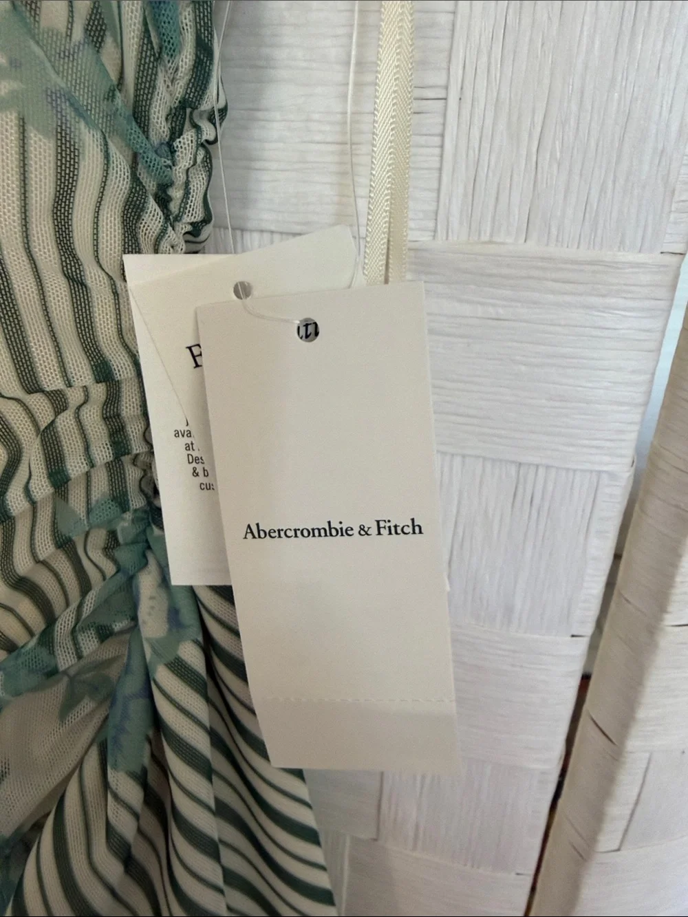 Abercrombie & Fitch Cream Maxi Dress with Sage Floral Print